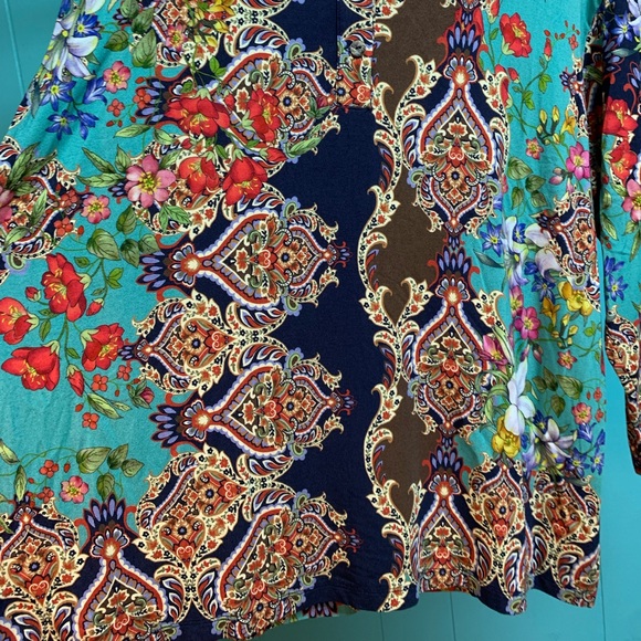 Johnny Was Multi-print Indie Flower tunic Size L - Picture 7 of 9